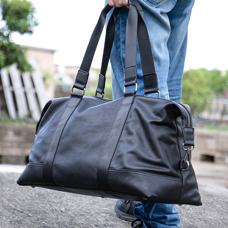 Full Grain Leather Gym Bag Mens Leather Duffle Bag Travel Bag Leather Weekend Luggage Bag Leather Carry-on Bag RockCow Leather Studio