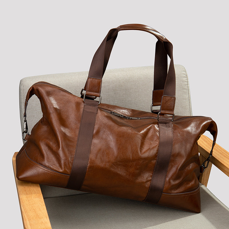Full Grain Leather Gym Bag Mens Leather Duffle Bag Travel Bag Leather Weekend Luggage Bag Leather Carry-on Bag RockCow Leather Studio