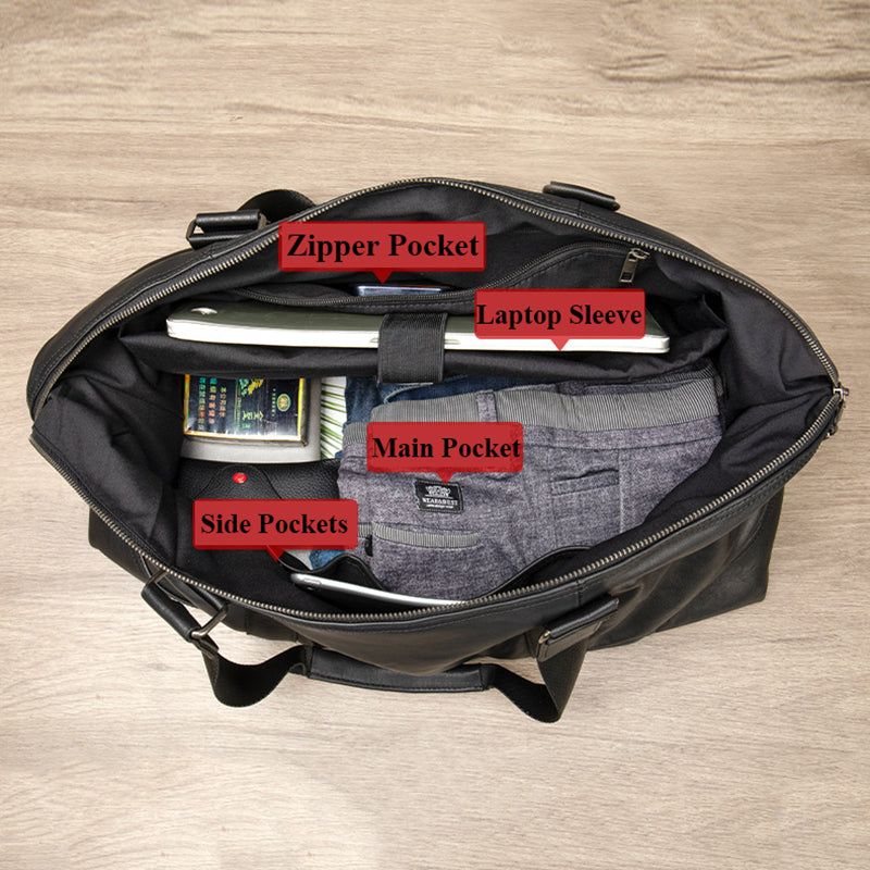Full Grain Leather Gym Bag Mens Leather Duffle Bag Travel Bag Leather Weekend Luggage Bag Leather Carry-on Bag RockCow Leather Studio
