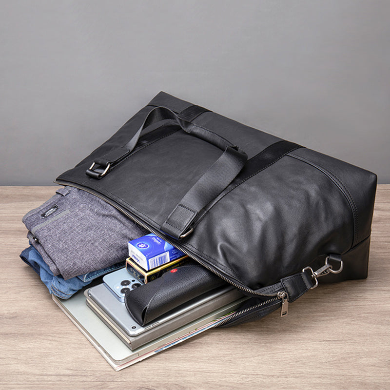 Full Grain Leather Gym Bag Mens Leather Duffle Bag Travel Bag Leather Weekend Luggage Bag Leather Carry-on Bag RockCow Leather Studio