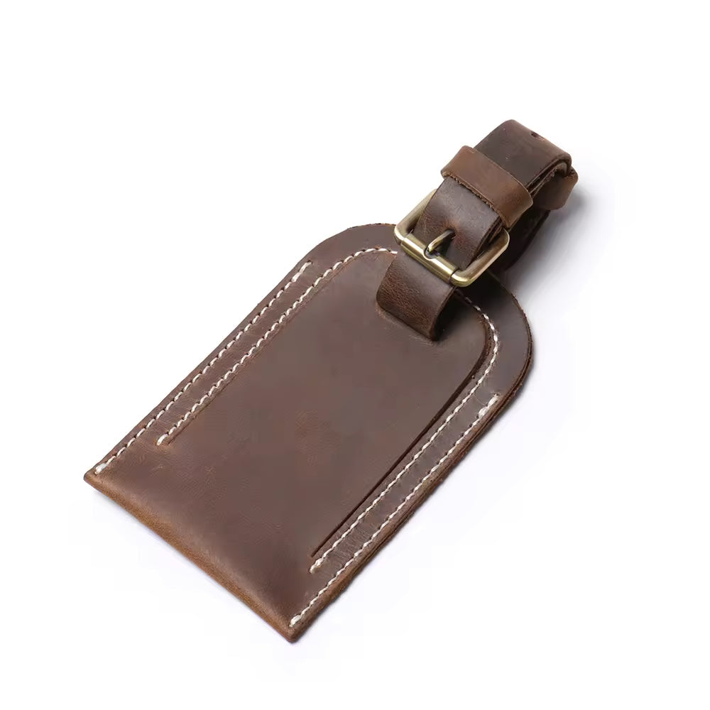 Full Grain Leather Luggage Tag STEEL HORSE LEATHER