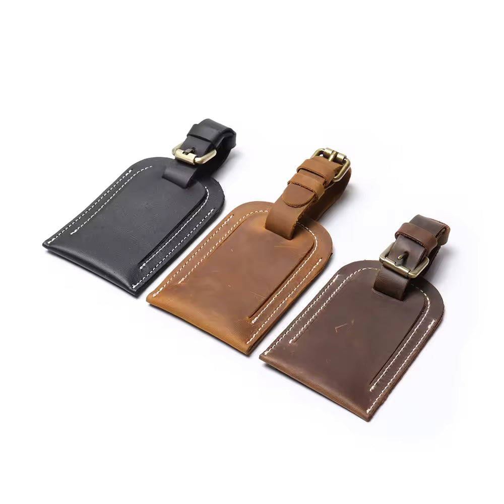 Full Grain Leather Luggage Tag STEEL HORSE LEATHER
