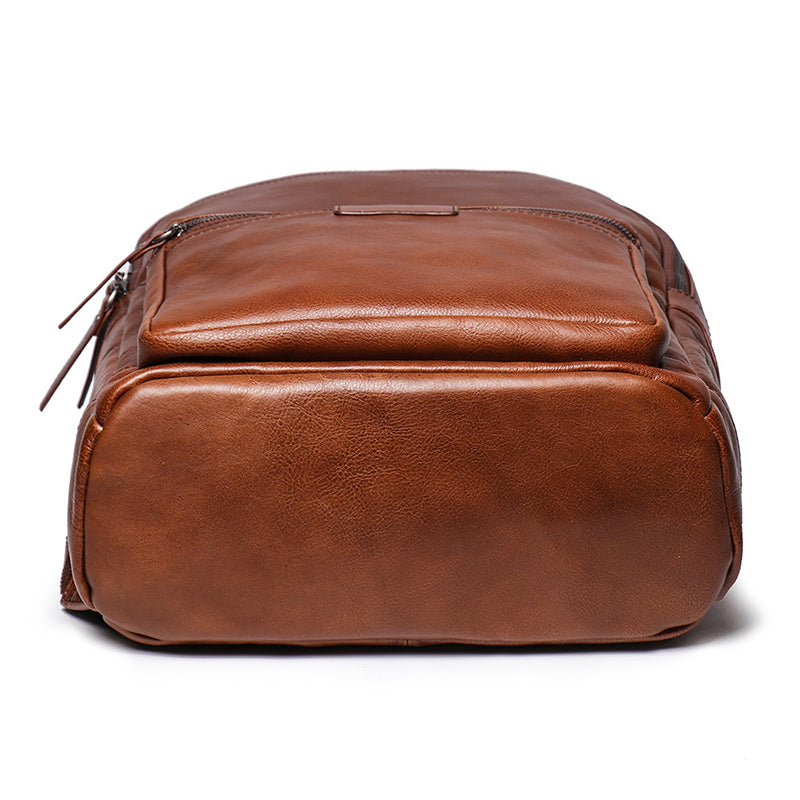 Full Grain Leather Men Backpack Handmade Leather Laptop Backpack Travel Backpack 88120 RockCow Leather Studio