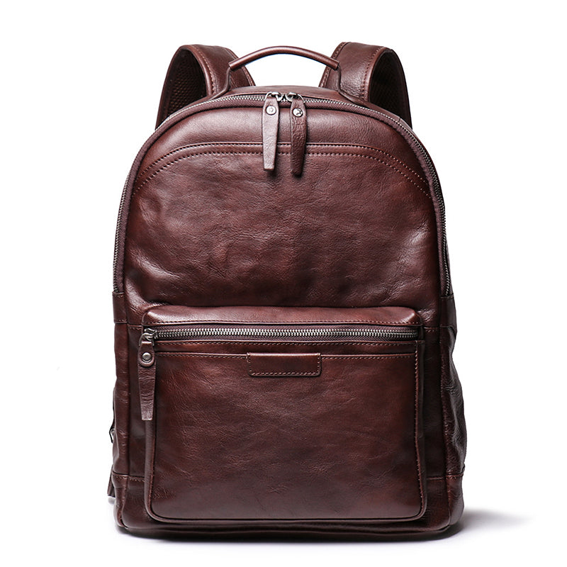 Full Grain Leather Men Backpack Handmade Leather Laptop Backpack Travel Backpack 88120 RockCow Leather Studio