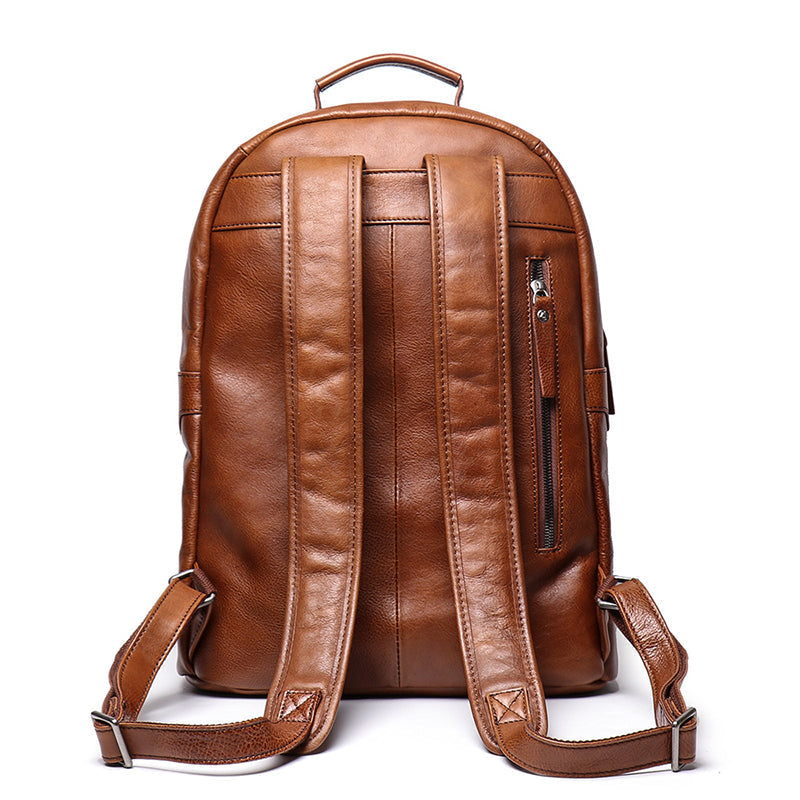 Full Grain Leather Men Backpack Handmade Leather Laptop Backpack Travel Backpack 88120 RockCow Leather Studio