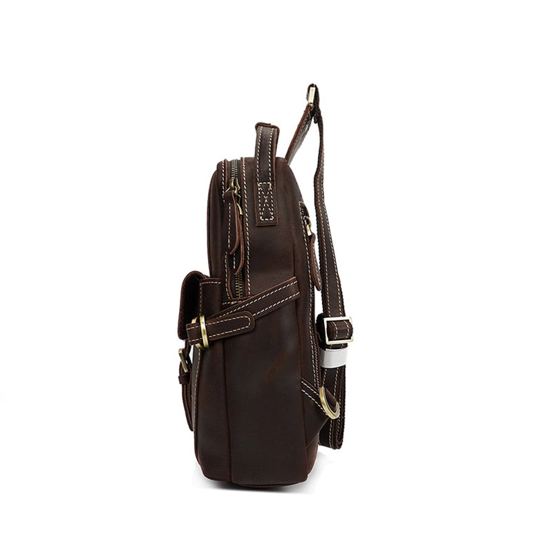 Full Grain Leather Men Sling Bag Retro Leather Chest Pack Handmade Mens Shoulder Bag RockCow Leather Studio