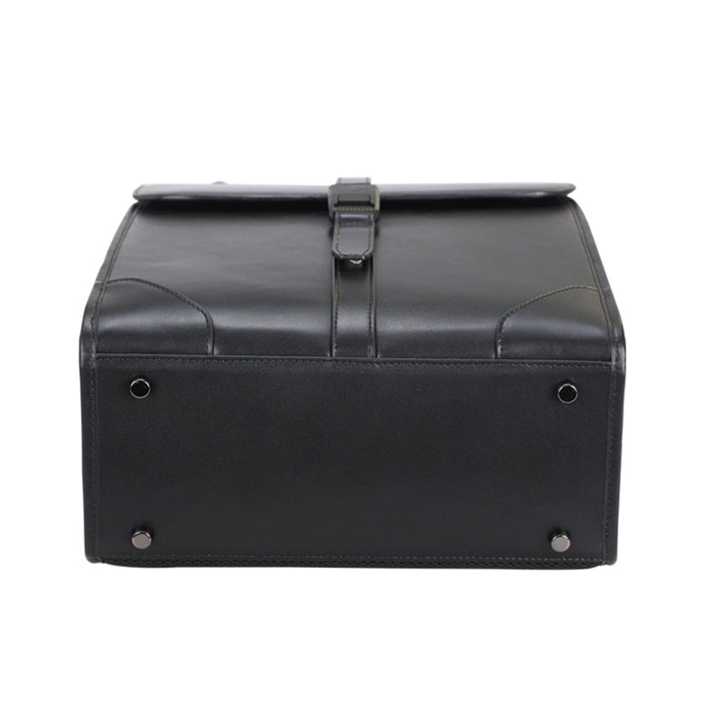 Full Grain Leather Men's Business Backpack 14 inch Laptop Backpack Black Leather Work Backpack School Backpack RockCow Leather Studio
