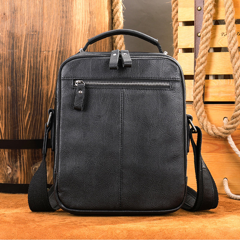 Full Grain Leather Men's Satchel Leather Mens Crossbody Bag Small Leather Shoulder Bag Satchel Bag Retro Messenger Bag RockCow Leather Studio