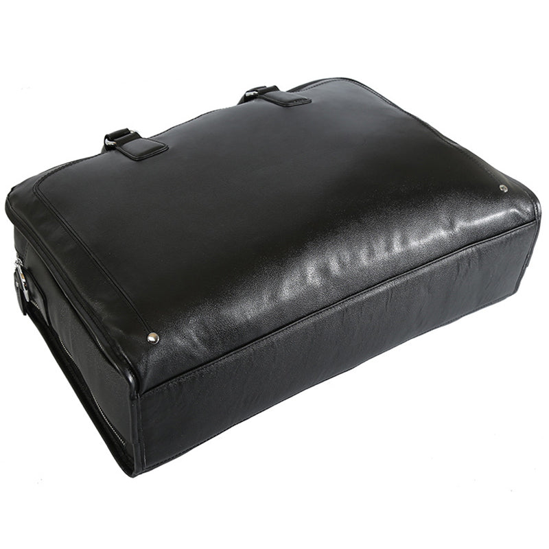 Full Grain Leather Mens Briefcase 17 Inch Leather Laptop Bag Mens Large Business Shoulder Bag Messenger Bag RockCow Leather Studio