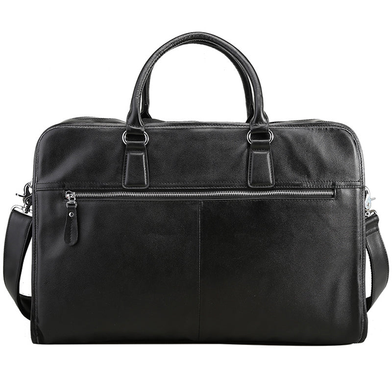 Full Grain Leather Mens Briefcase 17 Inch Leather Laptop Bag Mens Large Business Shoulder Bag Messenger Bag RockCow Leather Studio
