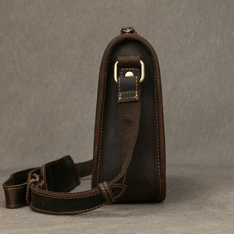 Full Grain Leather Mens Messenger Bag Handcrafted Leather Shoulder Bag Leather Satchel Bag Men Office Bag Work Briefcase RockCow Leather Studio