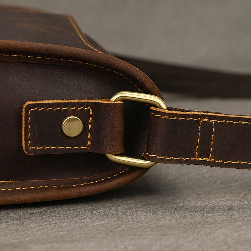 Full Grain Leather Mens Messenger Bag Handcrafted Leather Shoulder Bag Leather Satchel Bag Men Office Bag Work Briefcase RockCow Leather Studio