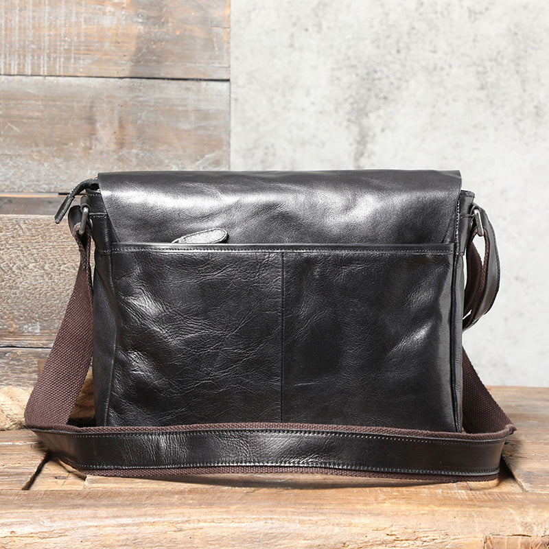 Full Grain Leather Messenger Bag Mens Leather Shoulder Bag Vintage Handmade Crossbody Bag Satchel RockCow Leather Studio