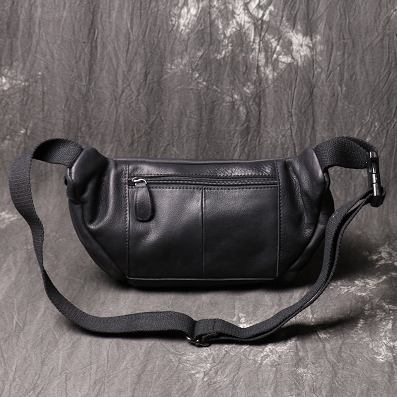 Full Grain Leather Sling Bag Leather Waist Bag Mens Handmade Leather Crossbody Bag Chest Pack RockCow Leather Studio