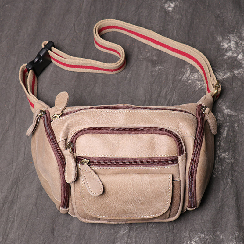 Full Grain Leather Sling Bag Leather Waist Bag Mens Handmade Leather Crossbody Bag Chest Pack RockCow Leather Studio