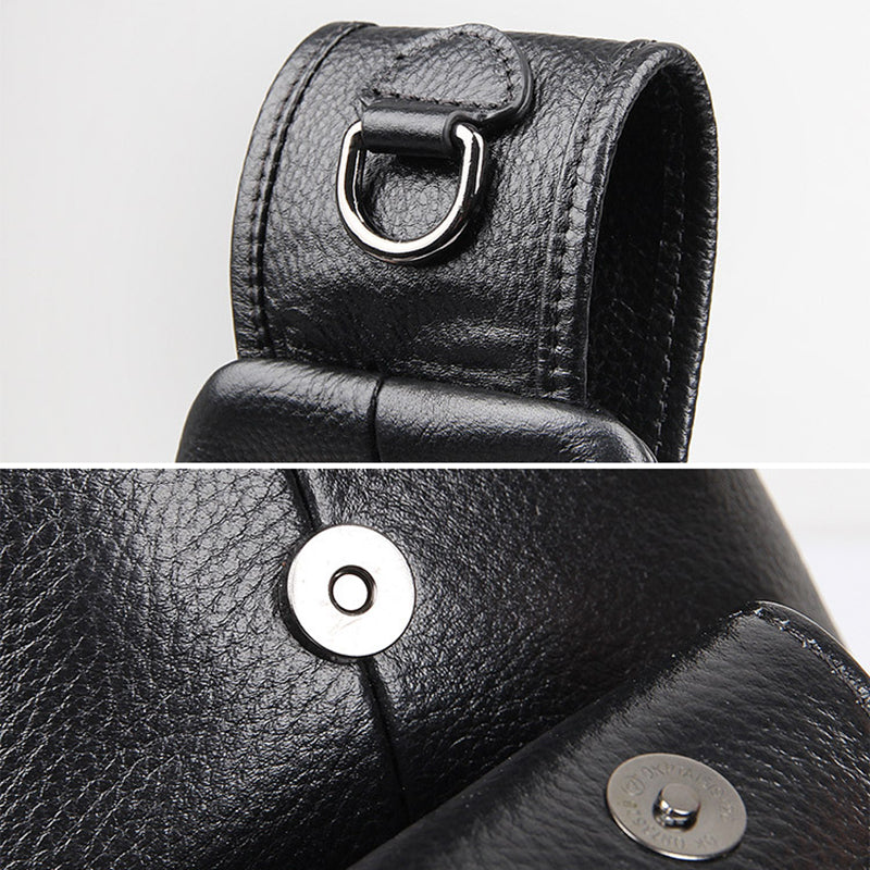 Full Grain Leather Sling Bag Mens Leather Chest Pack Stylish Leather Chest Bag JMD4004 RockCow Leather Studio