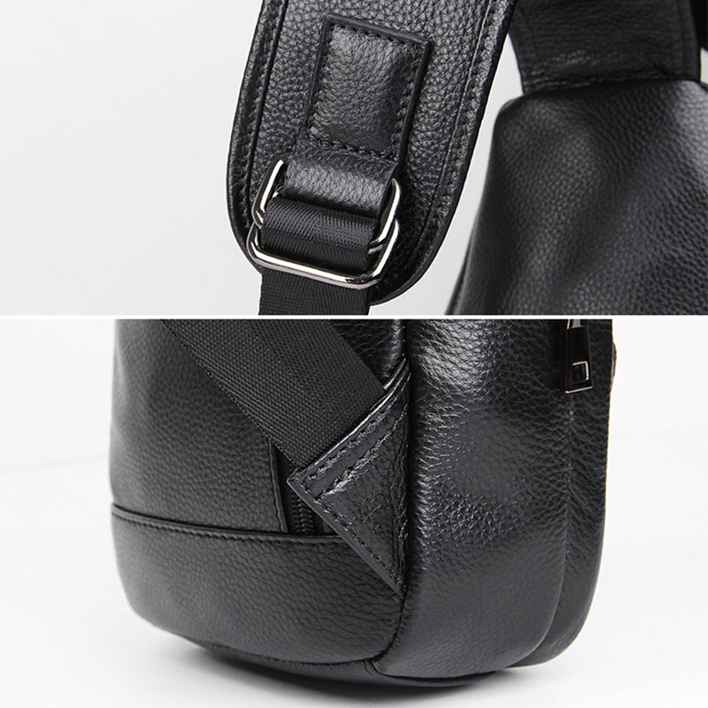 Full Grain Leather Sling Bag Mens Leather Chest Pack Stylish Leather Chest Bag JMD4004 RockCow Leather Studio