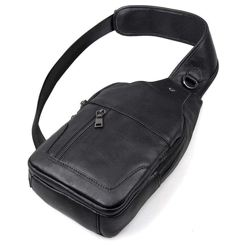 Full Grain Leather Sling Bag Mens Leather Chest Pack Stylish Leather Chest Bag JMD4004 RockCow Leather Studio