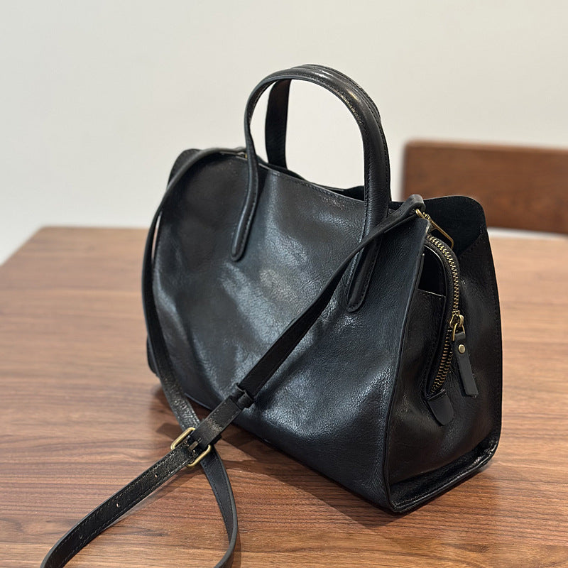 Full Grain Leather Tote Bag Casual Leather Shoulder Bag Stylish Women Leather Handbag Gift for Her RockCow Leather Studio
