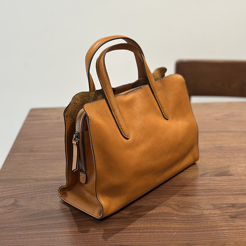 Full Grain Leather Tote Bag Casual Leather Shoulder Bag Stylish Women Leather Handbag Gift for Her RockCow Leather Studio