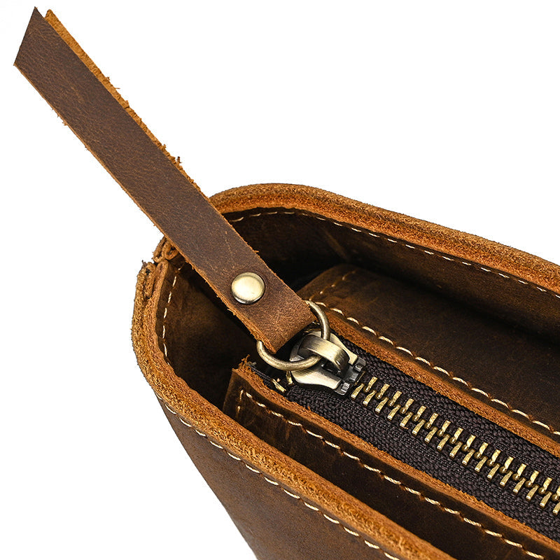Full Grain Leather Tote Bag Handcrafted Office Bag Leather Shoulder Bag Women Tote With Zipper Outside Pocket RockCow Leather Studio