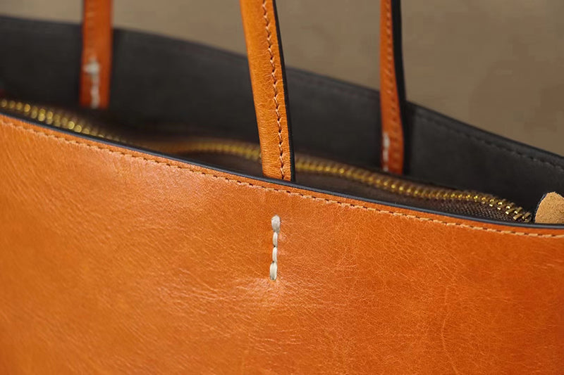 Full Grain Leather Tote Bag Women Leather Purse Leather Shopping Bag Woman Shoulder Bag Everyday Use Tote RockCow Leather Studio