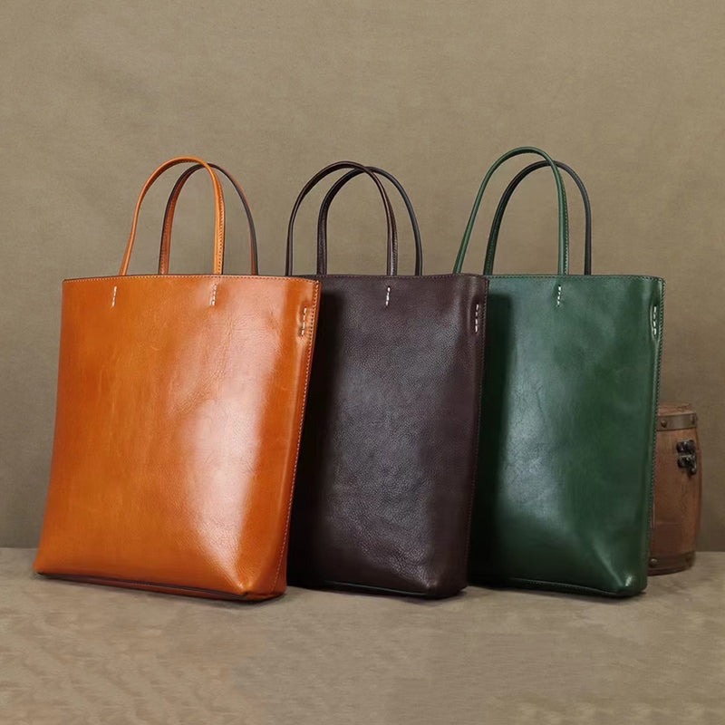 Full Grain Leather Tote Bag Women Leather Purse Leather Shopping Bag Woman Shoulder Bag Everyday Use Tote RockCow Leather Studio