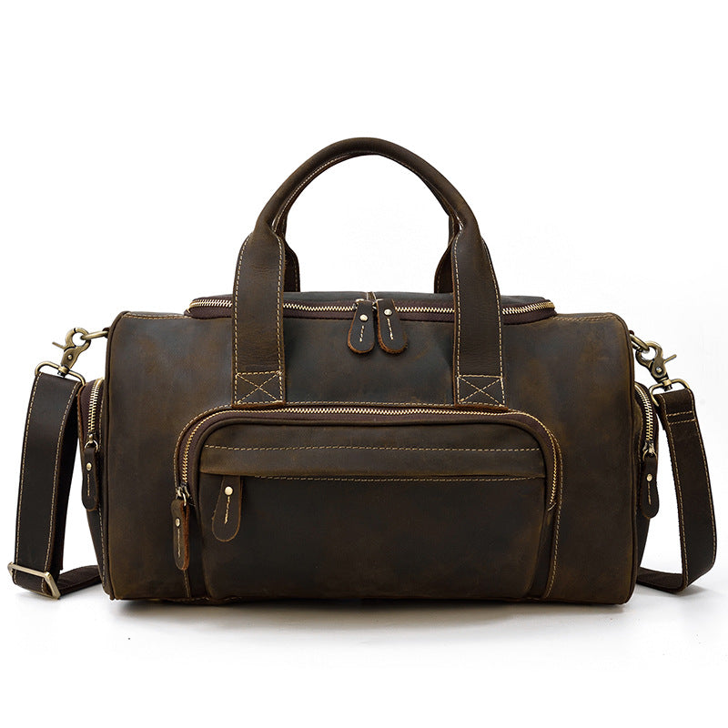 Full Grain Leather Travel Bag Handmade Leather Duffle Bag Mens Overnight Bag Weekender Bag RockCow Leather Studio