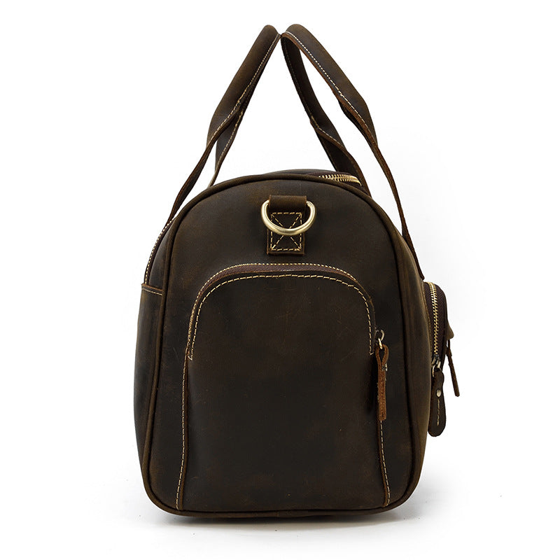 Full Grain Leather Travel Bag Handmade Leather Duffle Bag Mens Overnight Bag Weekender Bag RockCow Leather Studio