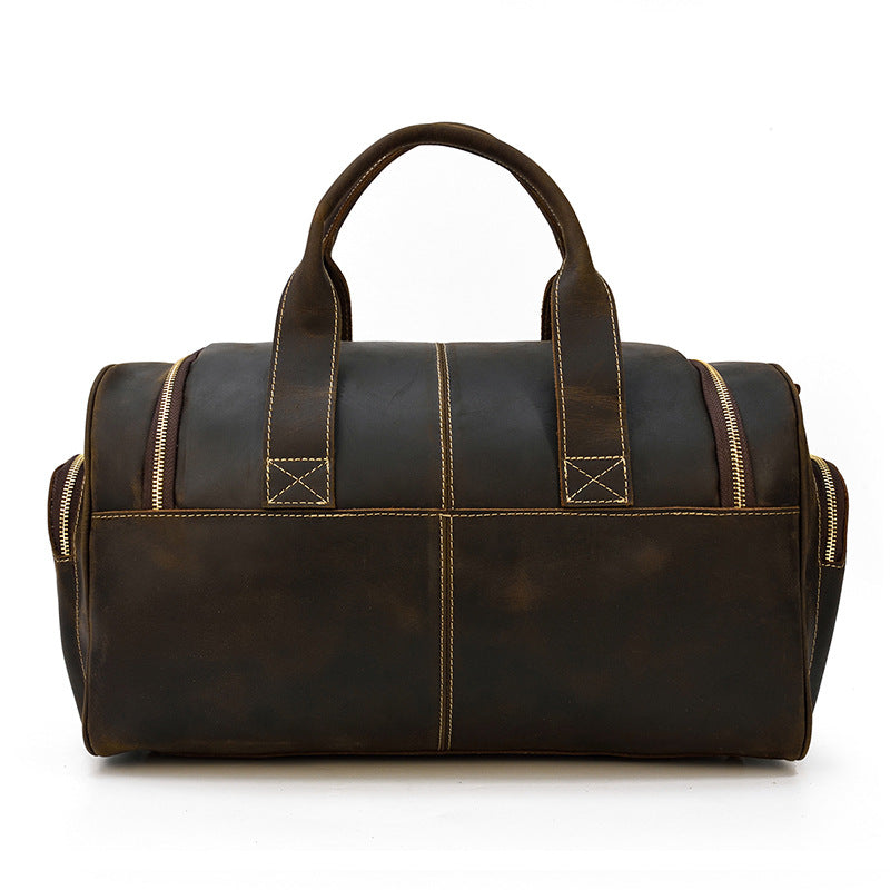 Full Grain Leather Travel Bag Handmade Leather Duffle Bag Mens Overnight Bag Weekender Bag RockCow Leather Studio