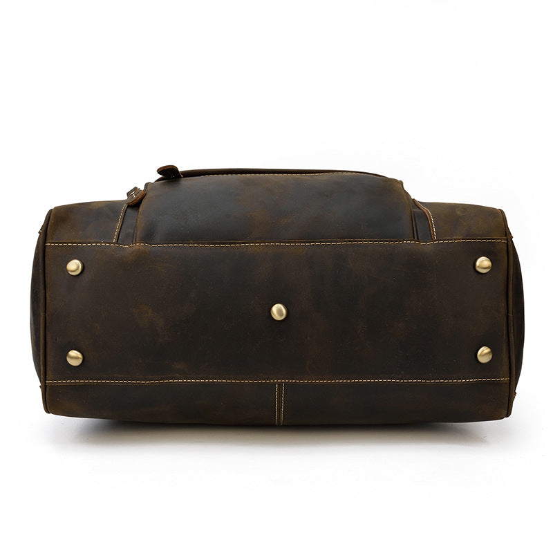 Full Grain Leather Travel Bag Handmade Leather Duffle Bag Mens Overnight Bag Weekender Bag RockCow Leather Studio