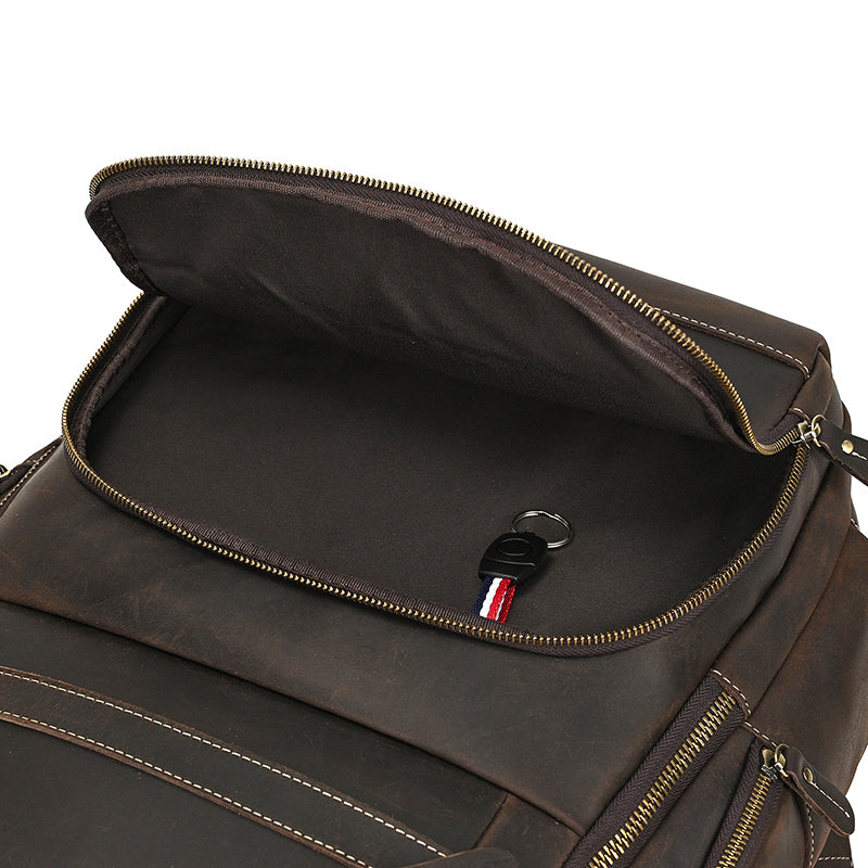 Full Grain Leather Travel Bag Large Leather Backpack For Men Backpack School Bag Leather Daypack Men Office Backpack RockCow Leather Studio