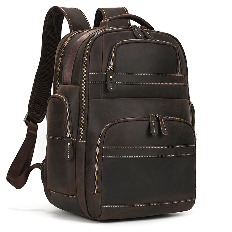 Full Grain Leather Travel Bag Large Leather Backpack For Men Backpack School Bag Leather Daypack Men Office Backpack RockCow Leather Studio