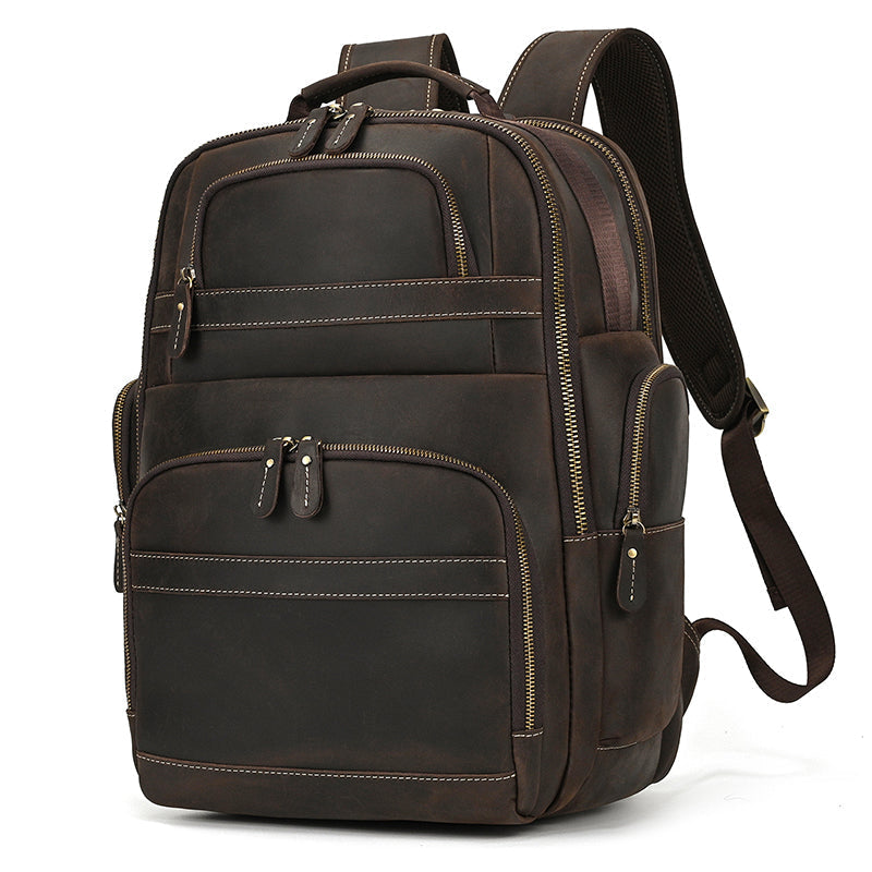 Full Grain Leather Travel Bag Large Leather Backpack For Men Backpack School Bag Leather Daypack Men Office Backpack RockCow Leather Studio