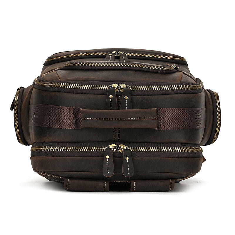 Full Grain Leather Travel Bag Large Leather Backpack For Men Backpack School Bag Leather Daypack Men Office Backpack RockCow Leather Studio