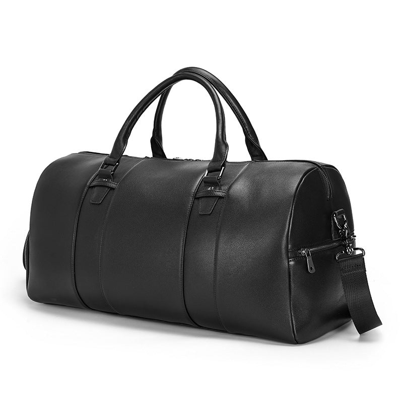 Full Grain Leather Travel Bag With Shoes Compartment Casual Leather Duffle Bag Mens Leather Overnight Bag RockCow Leather Studio