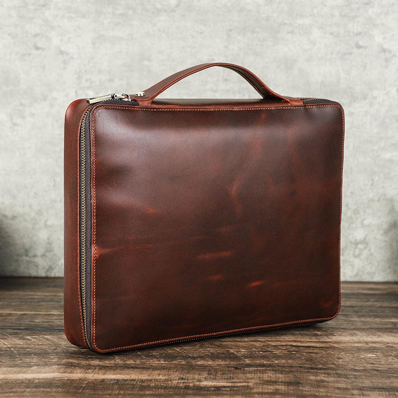 Full Grain Leather Travel Cable Organizer Bag Travel Electronics Accessories Bag Leather Tech Organizer RockCow Leather Studio