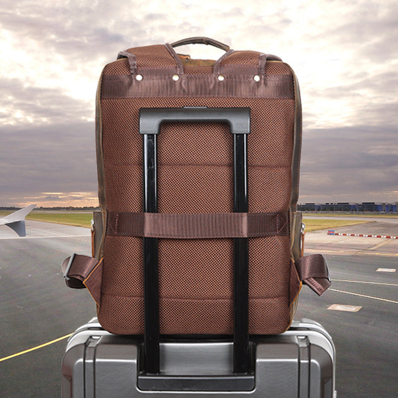 Full Grain Leather backpack Mens Crazy Horse Laptop Backpack Handmade Retro Large Leather Travel Backpacks For Mens RockCow Leather Studio