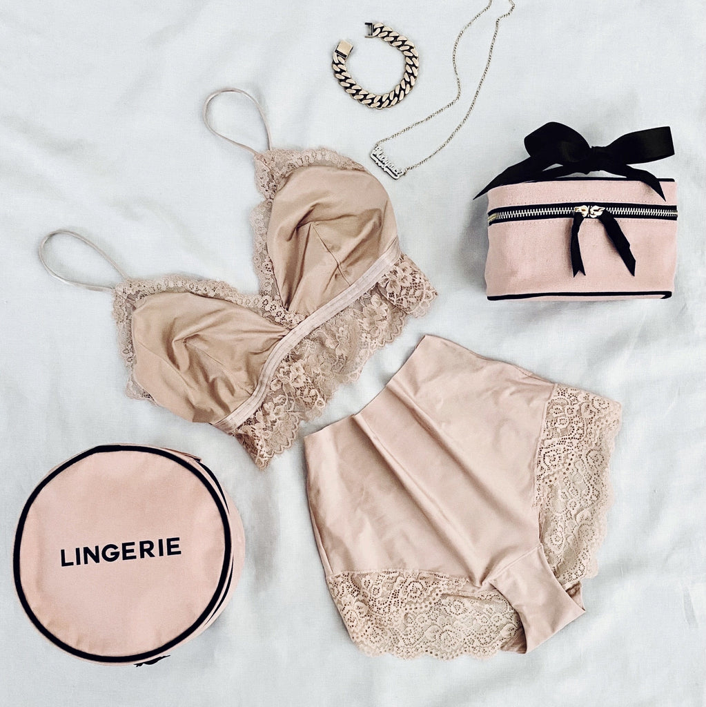Round Lingerie Case, Pink/Blush Bag-all