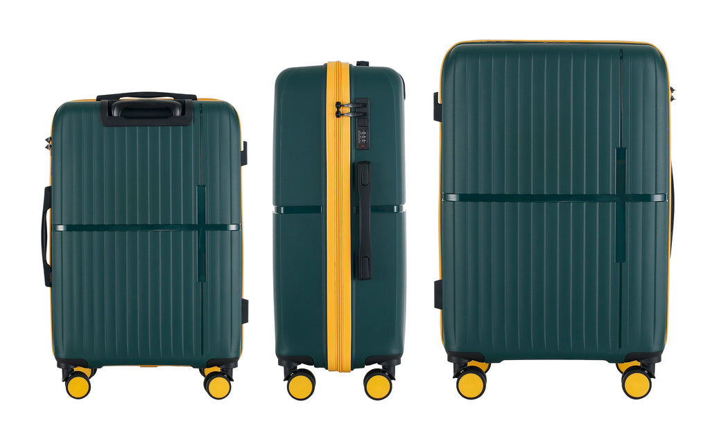 GALA 3-Piece Luggage Set – Polypropylene Hardshell, Lightweight, 360° Dual Spinning Wheels, Combo Lock - 20", 24", 28" Mirage Luggage