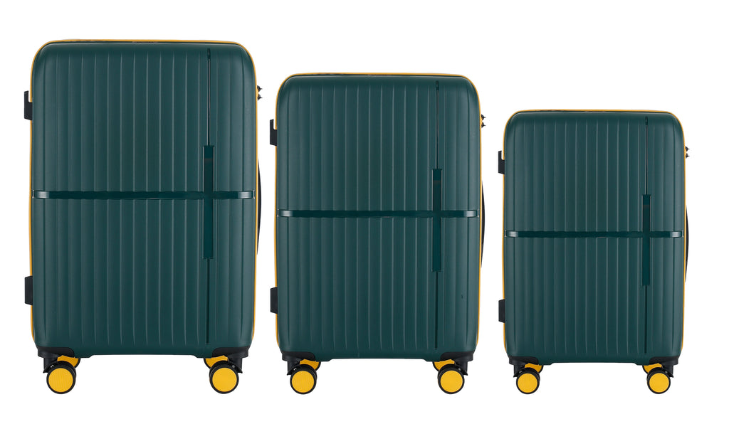 GALA 3-Piece Luggage Set – Polypropylene Hardshell, Lightweight, 360° Dual Spinning Wheels, Combo Lock - 20", 24", 28" Mirage Luggage