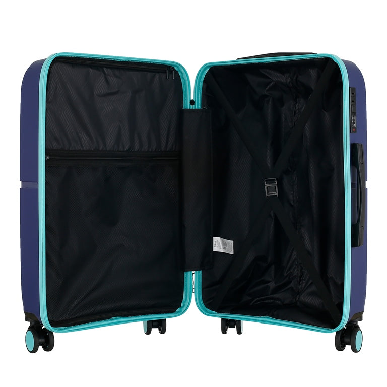GALA 3-Piece Luggage Set – Polypropylene Hardshell, Lightweight, 360° Dual Spinning Wheels, Combo Lock - 20", 24", 28" - Navy Teal Mirage Luggage
