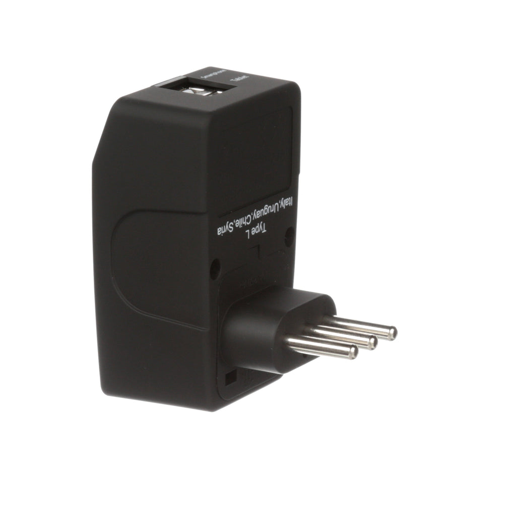 Italy Travel Adapter - Type L - 4 in 1 - 2 USB Ports (GP4-12A) Ceptics