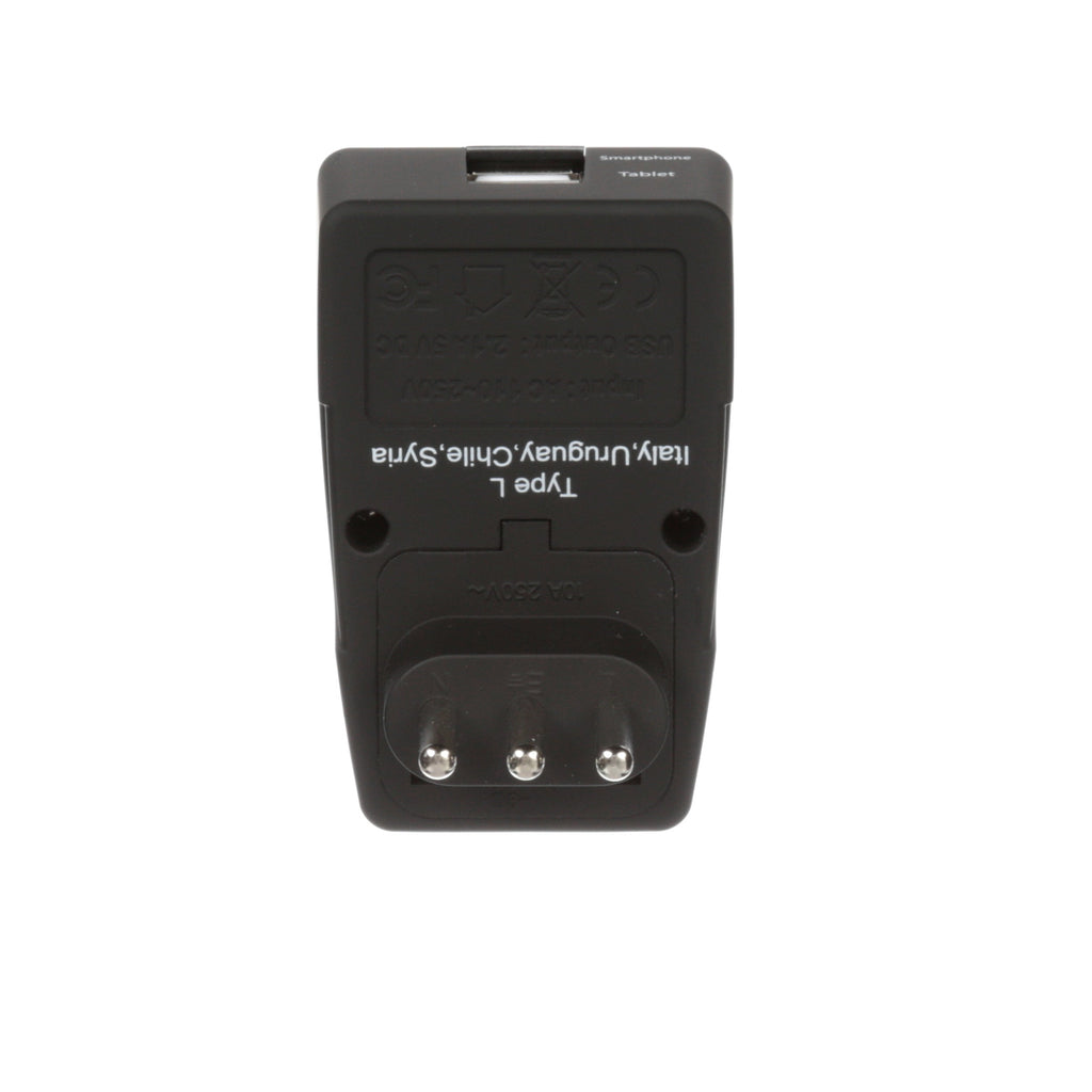 Italy Travel Adapter - Type L - 4 in 1 - 2 USB Ports (GP4-12A) Ceptics