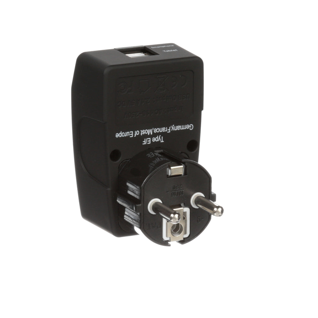 European Schucko Travel Adapter - Type E/F - 4 in 1 - 2 USB Ports (GP4-9) Ceptics
