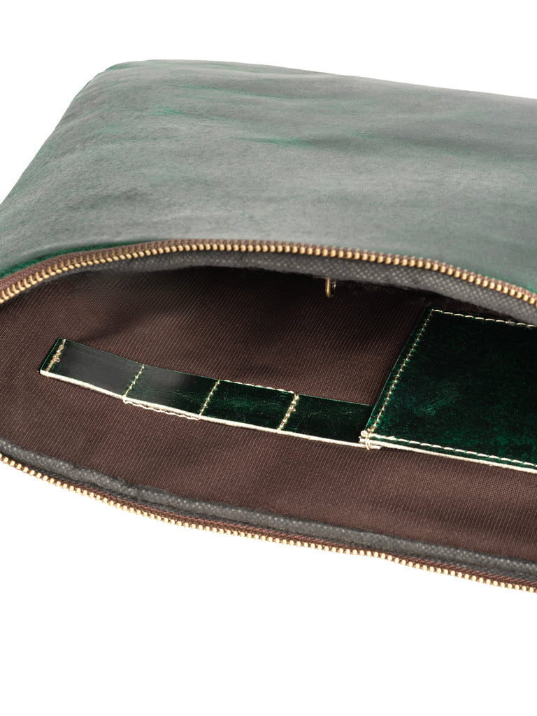 Green Laptop Sleeve Classy Leather Bags