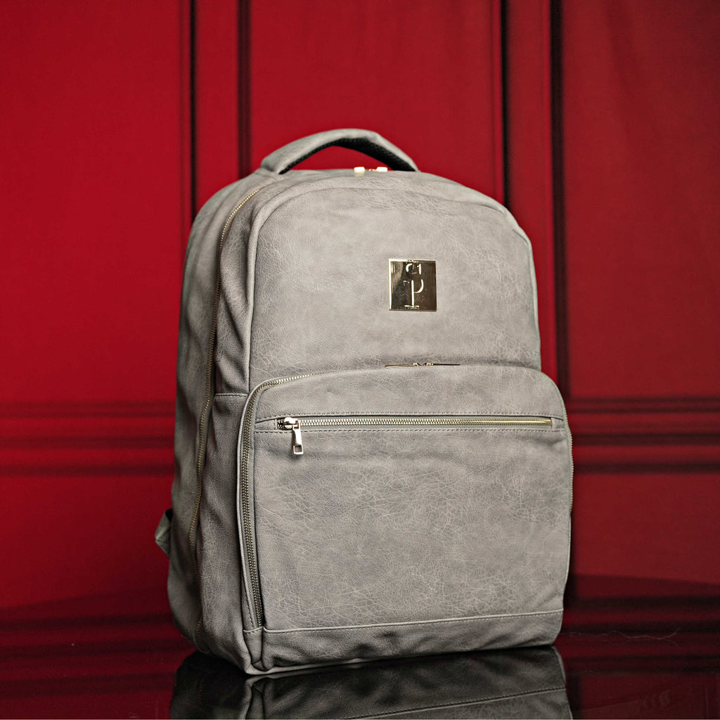 Grey Leather Commuter Bag Sole Premise