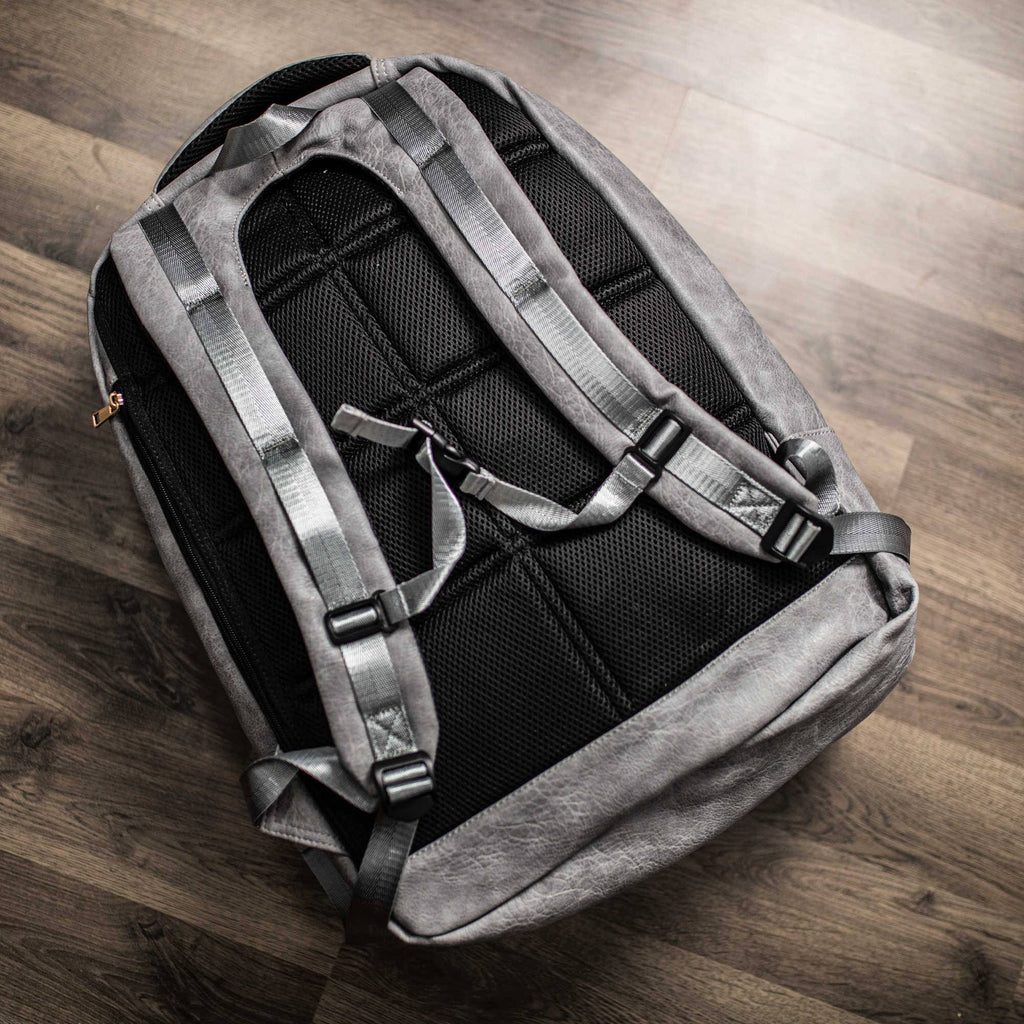 Grey Leather Commuter Bag Sole Premise