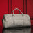 Grey Tumbled Leather Weekender Duffle Bag Sole Premise