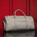 Grey Tumbled Leather Weekender Duffle Bag Sole Premise